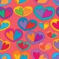 Big heart inside small love seamless pattern