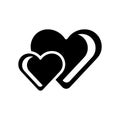 Big Heart and Little Heart icon vector sign and symbol isolated