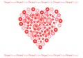 Big heart made of red flowers. Royalty Free Stock Photo