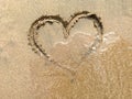 Big heart in the sand at the beach Royalty Free Stock Photo