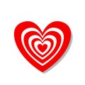 Big heart sticker with red and white target pattern Royalty Free Stock Photo