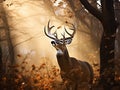 Big heavy beamed whitetail buck smelling the air
