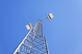 Big and high floodlights against blue sky