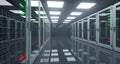 Big High Tech Server Data Center With Reflective Floor And A Lot Royalty Free Stock Photo