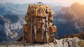 Big hiking and trekking backpack. Generative AI