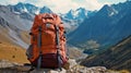 Big hiking and trekking backpack. Generative AI