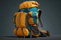 Big hiking and trekking backpack isolated on background. ai generative Royalty Free Stock Photo