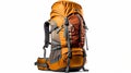 Big hiking and trekking backpack isolated. Generative AI