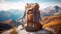 Big hiking and trekking backpack isolated. Generative AI Royalty Free Stock Photo