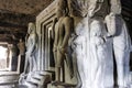 Big Hindu sculptures around the garbhagriha inside of Ellora Cave 29 (Dhumar Lena), Ellora, Maharashtra, India