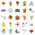 Big holiday icons set, cartoon style Royalty Free Stock Photo