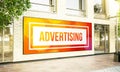 big horizontal advertising poster on the street Royalty Free Stock Photo