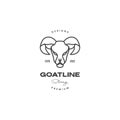 Big horn goat lines art logo design