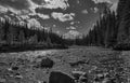 Big horn river just above Cresent fall Alberta Canadian Rockies you