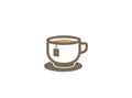 Big hot cup of tea or cafe warm caffee logo design