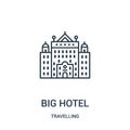 big hotel icon vector from travelling collection. Thin line big hotel outline icon vector illustration. Linear symbol Royalty Free Stock Photo