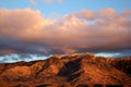 Big huge sunset clouds over the red mountains in Tucson Arizona Royalty Free Stock Photo