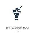 Big ice cream bowl icon vector. Trendy flat big ice cream bowl icon from party collection isolated on white background. Vector Royalty Free Stock Photo