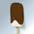 Big ice cream lolly chocolate jelly topping on a grey background. Royalty Free Stock Photo