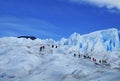 Big Ice Glacier Hiking Tourists, Perito Moreno Argentina Royalty Free Stock Photo