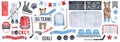 Big Ice Hockey Set, clipart collection. Royalty Free Stock Photo