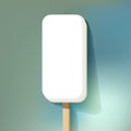 Big ice lolly icecream white on a blue bokeh fog background vector.