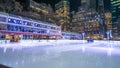 Big ice rink at Bryant Park New York - NEW YORK, USA - DECEMBER 4, 2018 Royalty Free Stock Photo