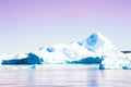 Big iceberg in Ilulissat icefjord at sunrise, Greenland