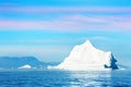 Big iceberg in Ilulissat icefjord at sunset, Greenland