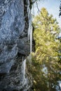 Big icicles on the rock, Poludnica, Low Tatras, Slovakia Royalty Free Stock Photo