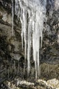 Big icicles on the rock, Poludnica, Low Tatras, Slovakia Royalty Free Stock Photo