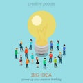 Big idea brainstorming flat 3d web isometric infographic concept Royalty Free Stock Photo