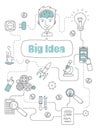 Big Idea concept with Doodle design style :Finding Solutions, UI design,creative thinking. Modern style illustration for Royalty Free Stock Photo