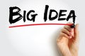 Big Idea - core concepts, principles and processes that should serve as the focal point of curricula, instruction, and assessment