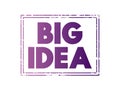Big Idea - core concepts, principles and processes that should serve as the focal point of curricula, instruction, and assessment