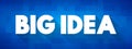 Big Idea - core concepts, principles and processes that should serve as the focal point of curricula, instruction, and assessment