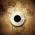 The big idea diagram cup of coffee vintage paper background