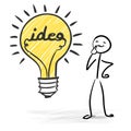 Big idea with happy man thinking Royalty Free Stock Photo