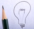 The big Idea, light bulb with pen Royalty Free Stock Photo