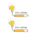 Big idea with loading bar in doodle style isolated on white background. Creative thinking process. Royalty Free Stock Photo