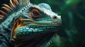 Green iguana profile detail, Big iguana lizard ,Generative, AI, Illustration Royalty Free Stock Photo