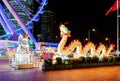 Big illuminated Chinese dragon decoration at AIA Great European Carnival in Hong Kong