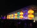 Big illuminated Chinese lanterns during festival