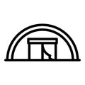 Big immigrants tent icon, outline style