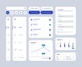 Big and improved ui kit for web designing, mobile apps with the different buttons, charts, diagrams, menu, search. Royalty Free Stock Photo