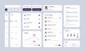 Big and improved ui kit for web designing, mobile apps with the different buttons, charts, diagrams, menu, search. Royalty Free Stock Photo