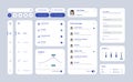 Big and improved ui kit for web designing, mobile apps with the different buttons, charts, diagrams, menu, search. Royalty Free Stock Photo