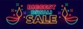 Big indian diwali festival sale banner in neon style Royalty Free Stock Photo