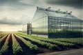 Big industrial greenhouse created with Generative Ai