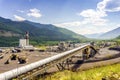 Big industrial infrastructure among mountains in Canada